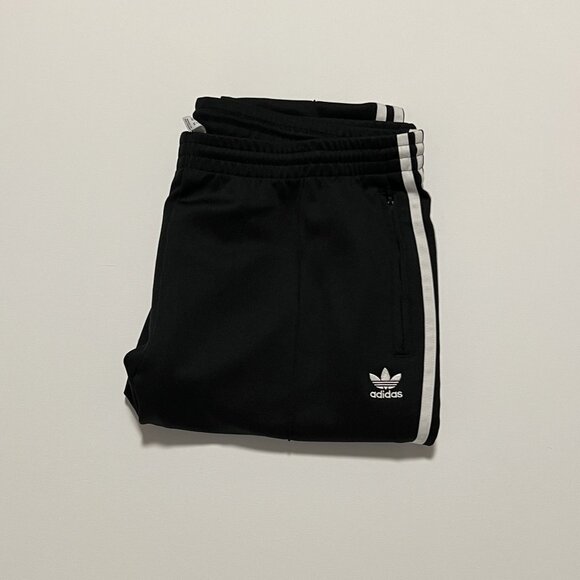Adidas Track Pants Trefoil Logo Striped Athleisure Comfy Black Men's size XL - Picture 1 of 8
